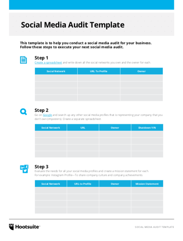 hootsuite social media audit example