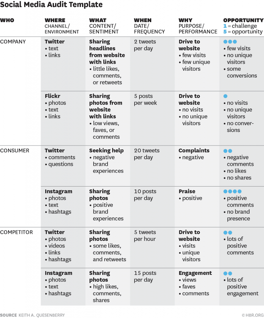 social media audit template