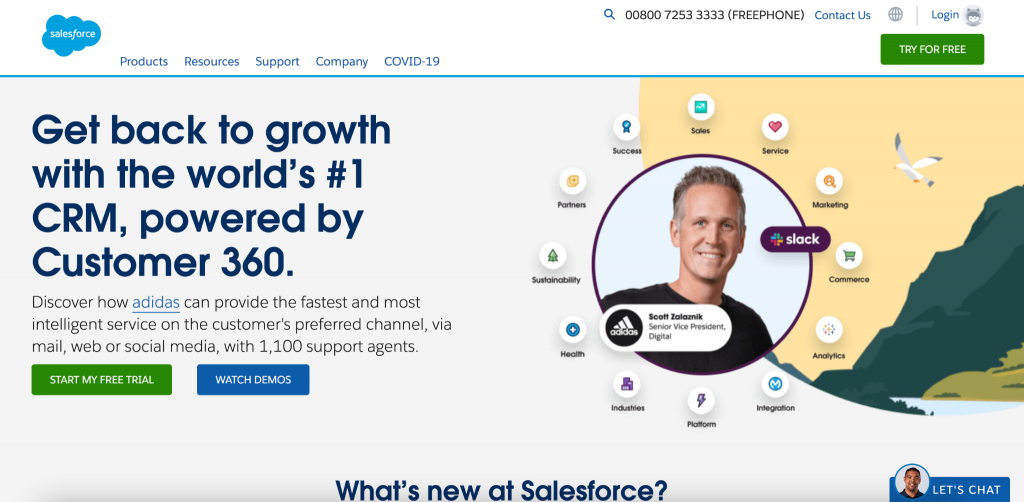 SalesForce is a well-known CRM tool to manage your customer services and support via mail, web, social media, and more other apps.