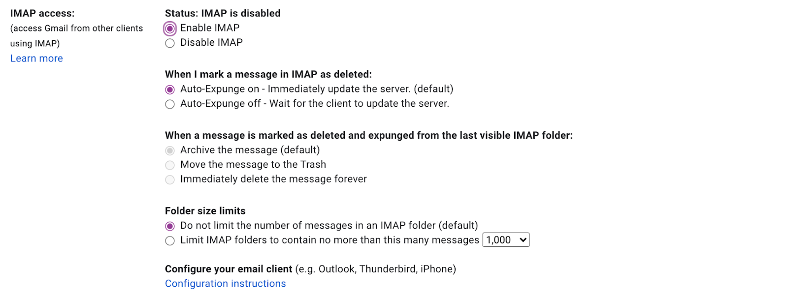 Select Forwarding and POP/IMAP settings in Gmail