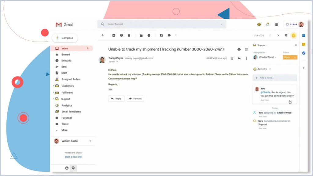 Screenshot of Hiver, a help desk built for Google Workspace for Gmail loyalists