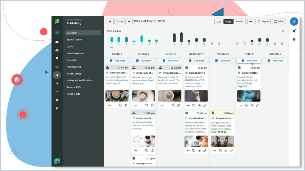 Screenshot of Sprout Social, all-in-one social media management tool