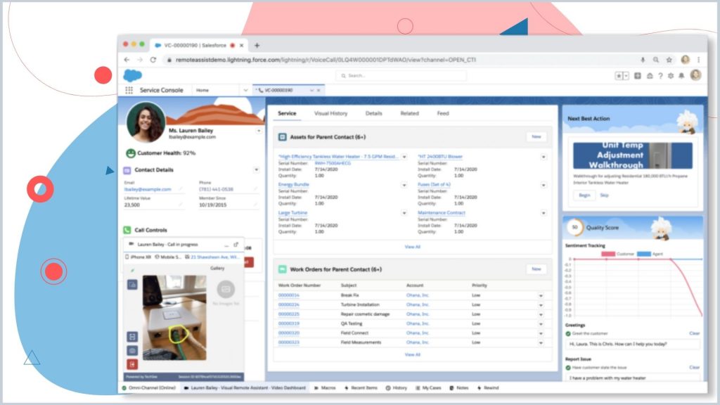 Screenshot of Salesforce Service Cloud, AI-powered all-in-one customer support tool