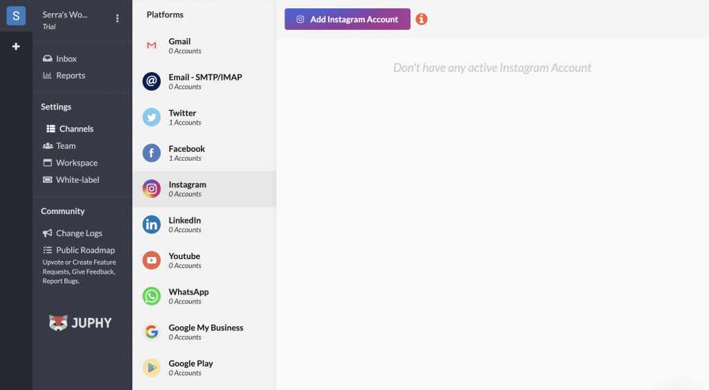 Integrating Instagram with Juphy