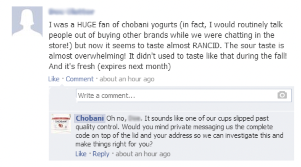 Responding to negative feedback on Facebook