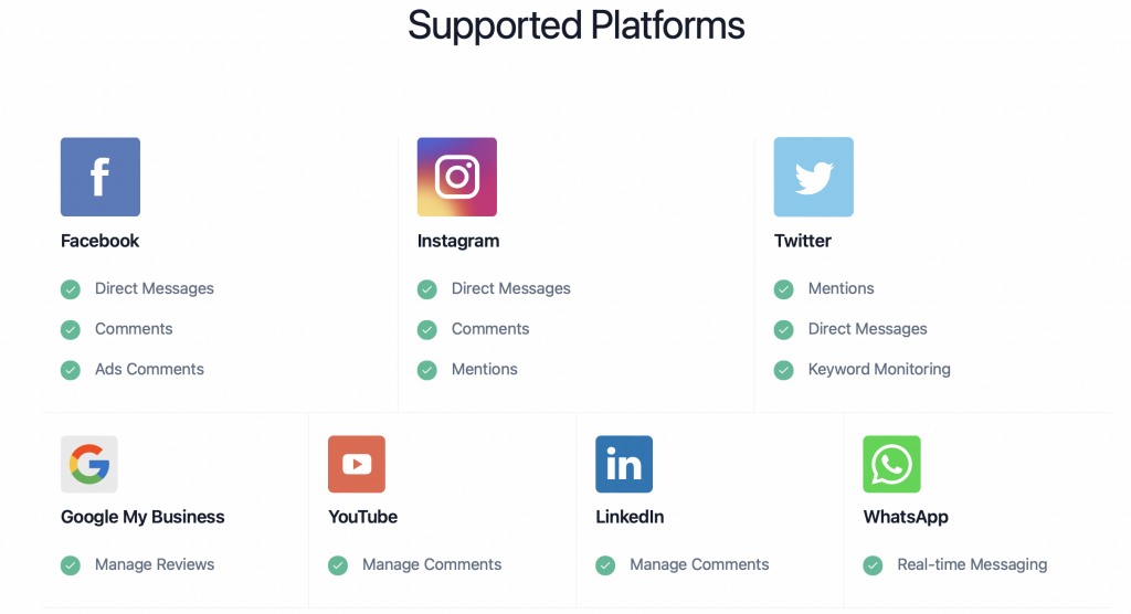 Juphy supports B2B marketing through its social inbox and supports LinkedIn, Facebook, Instagram, and Twitter
