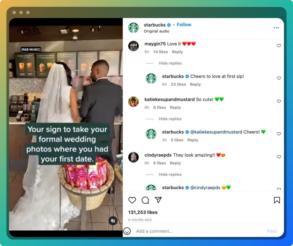 Starbucks follows trends on Instagram closely.