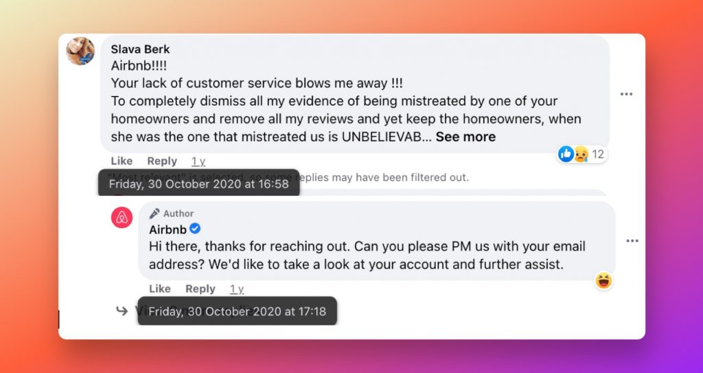 Airbnbs Social Media Customer Service Performance 1