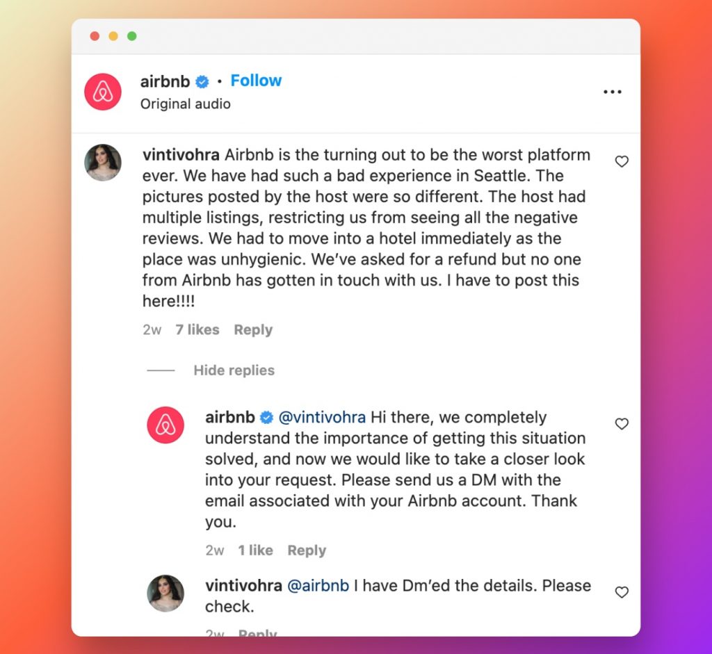 Airbnbs Social Media Customer Service Performance 7 1
