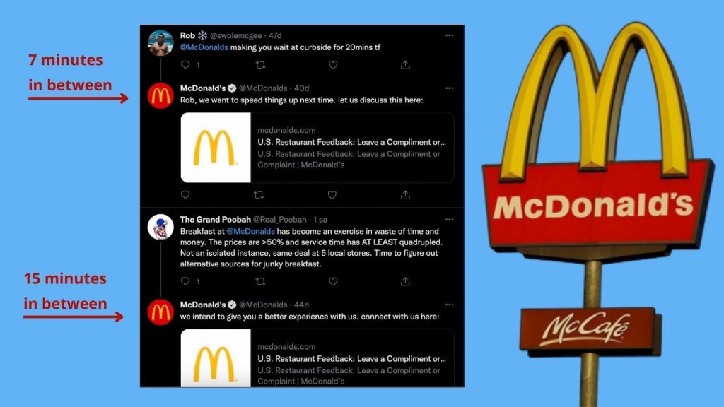 McDonald’s social media customer service is faster than its delivery.