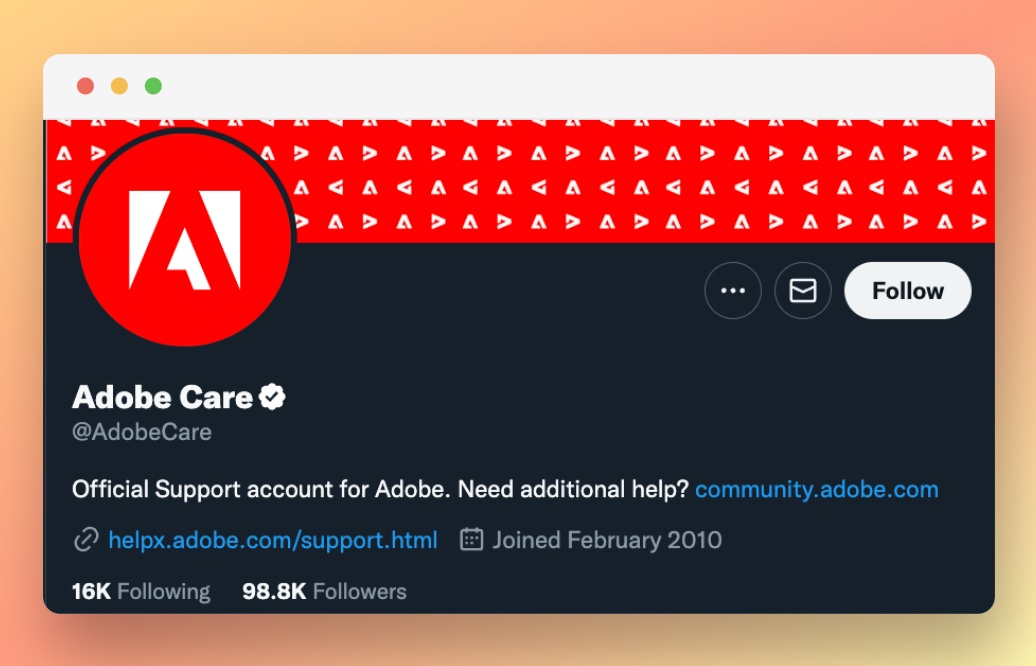 Official Adobe Care Twitter Account