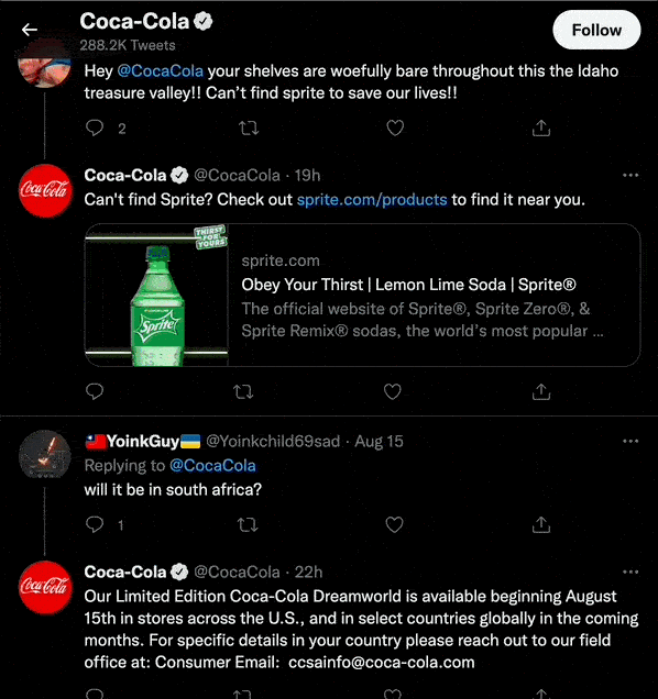 Coca-Cola’s Twitter Customer Service