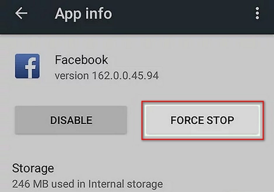 Restarting the Facebook application often resolves the issue because the native app can become stuck, and swiping down to restore the app refreshes it.