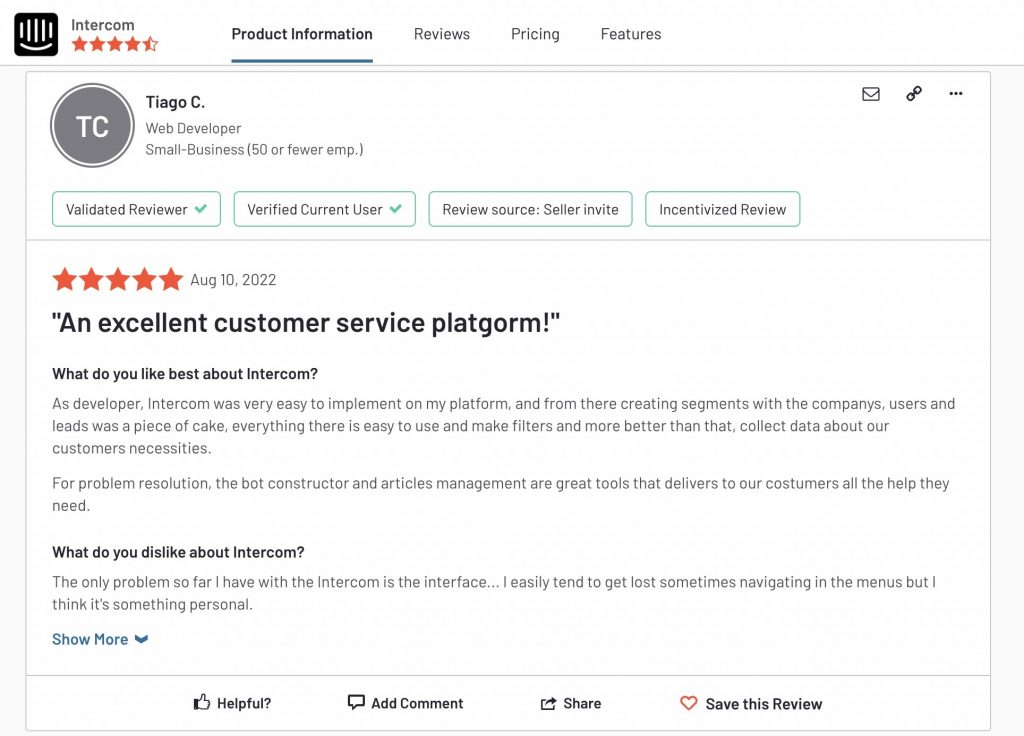 Reviews are one great way for customers to show gratitude.
