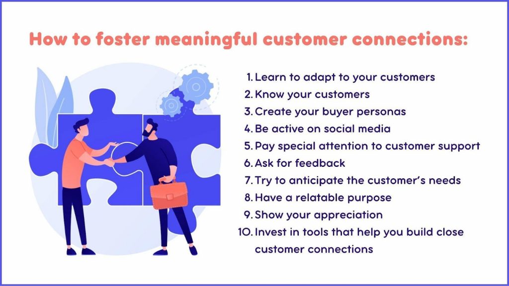 Cheat sheet for creating customer connections. 