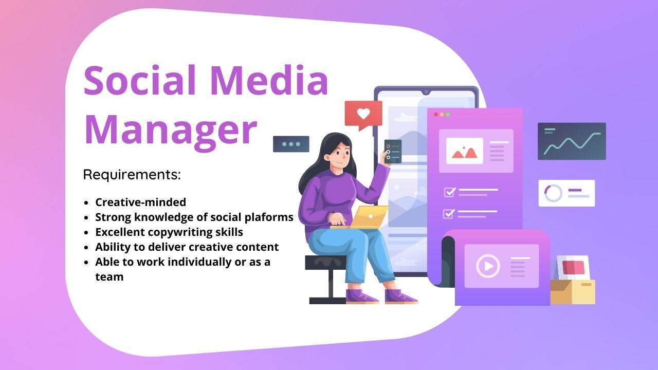 A social media manager is a content creator, digital marketer, copywriter, and customer support rep wrapped in one.