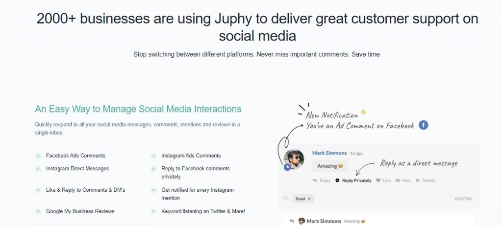 Juphy is the #1 social customer support tool