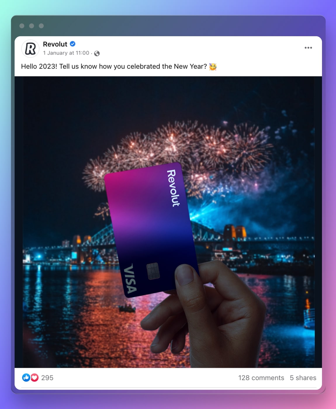 Revolut’s new year post on Facebook