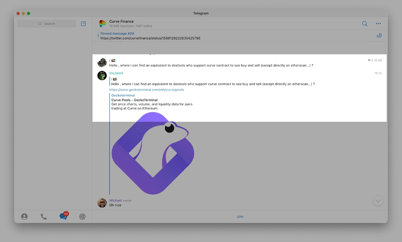 Curve Finance’s Telegram