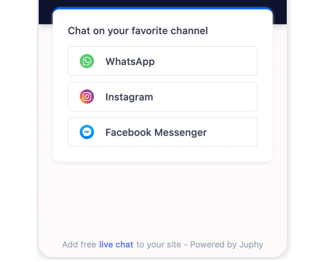 Collect leads on your website with Juphy's live chat widget