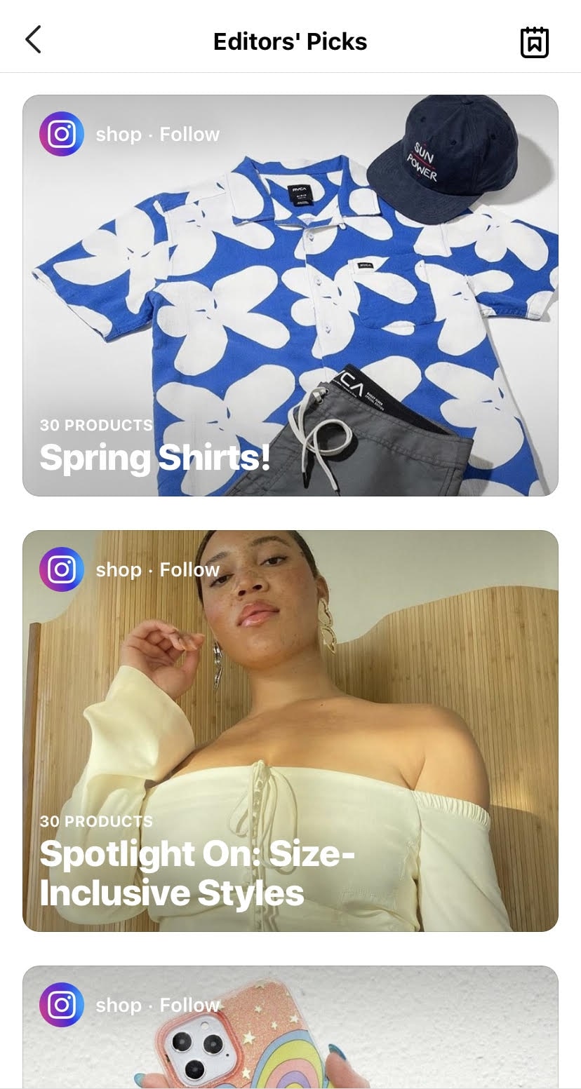 Instagram Shop makes it easy for customers to discover products for sale.