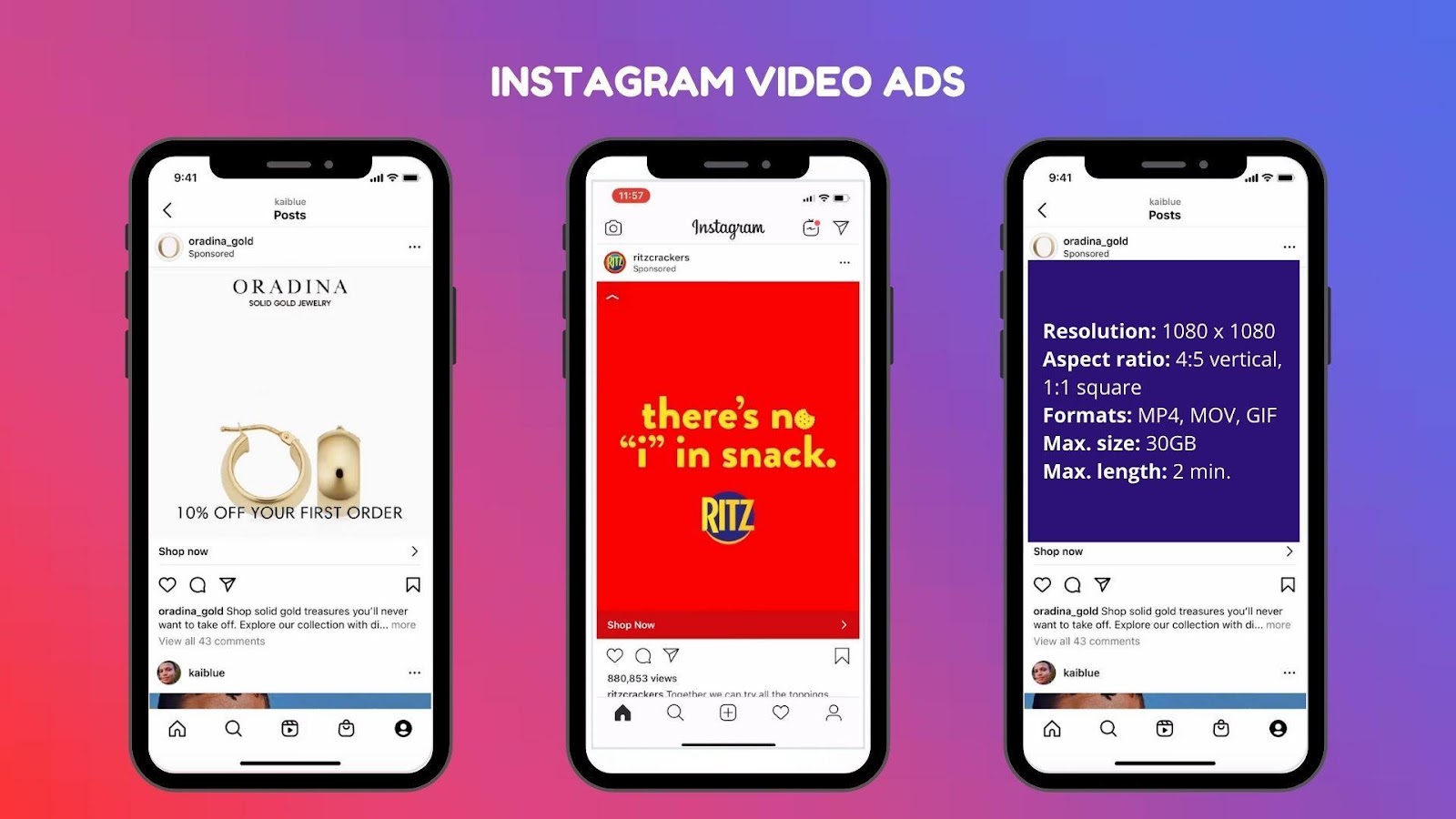 Instagram video ad examples and specs