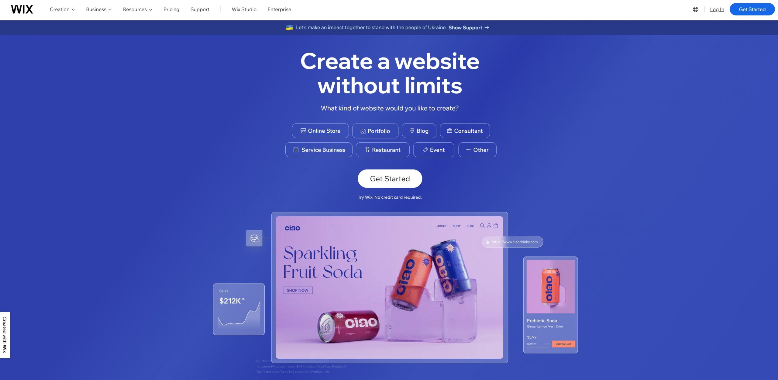 Wix Homepage