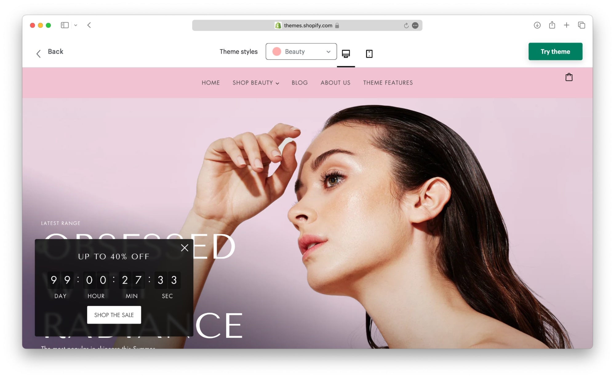 Blockshop Shopify theme for beauty shops