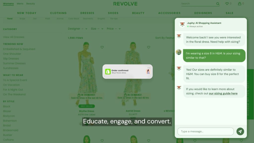 Juphy AI works like an expert sales associate, offering a personalized, human-like shopping experience.