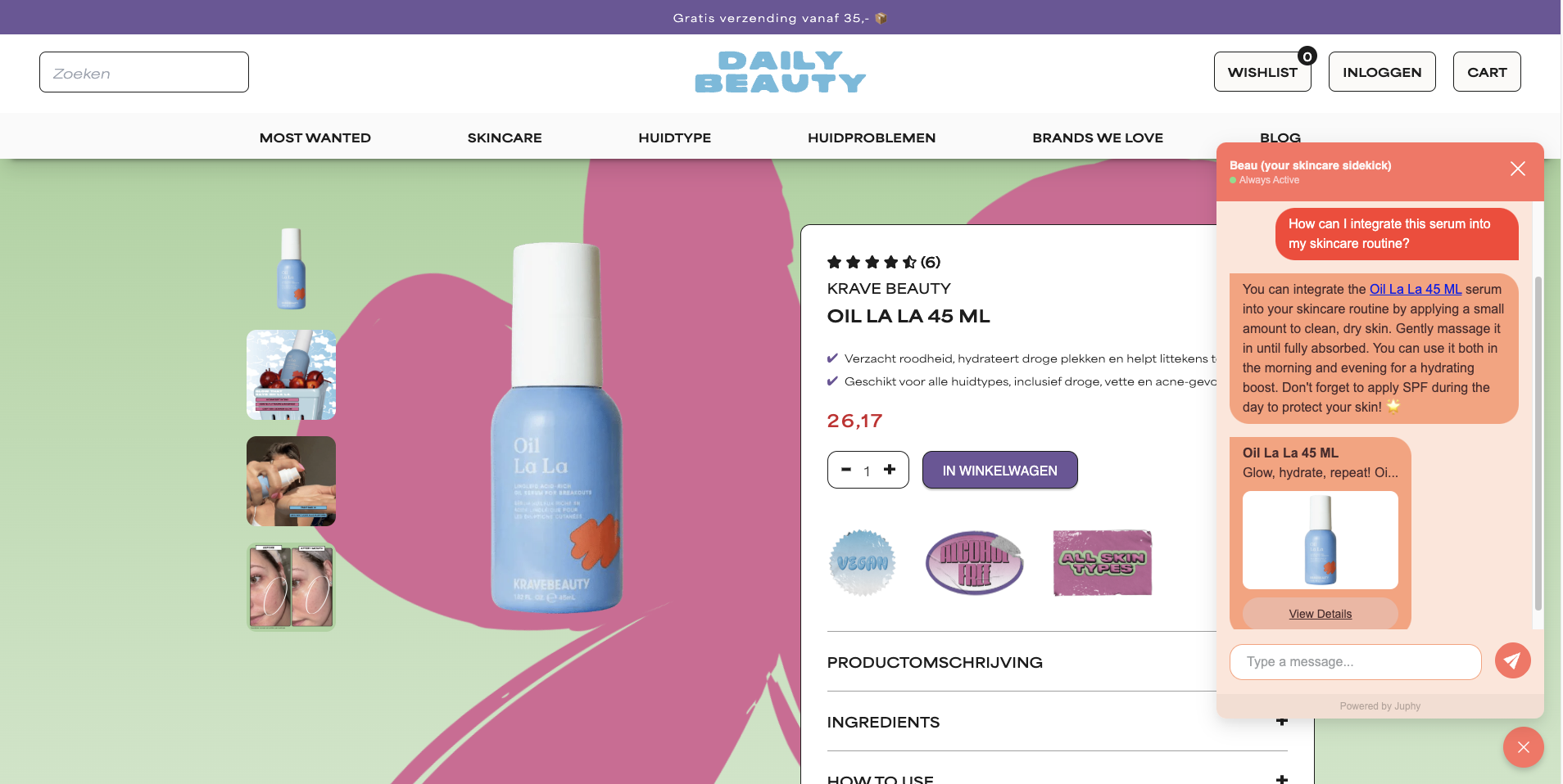 Juphy AI on Daily Beauty's website