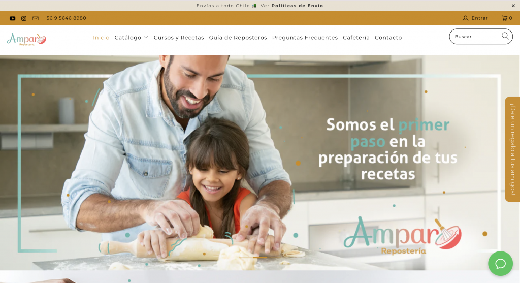 Amparo Reposteria's website