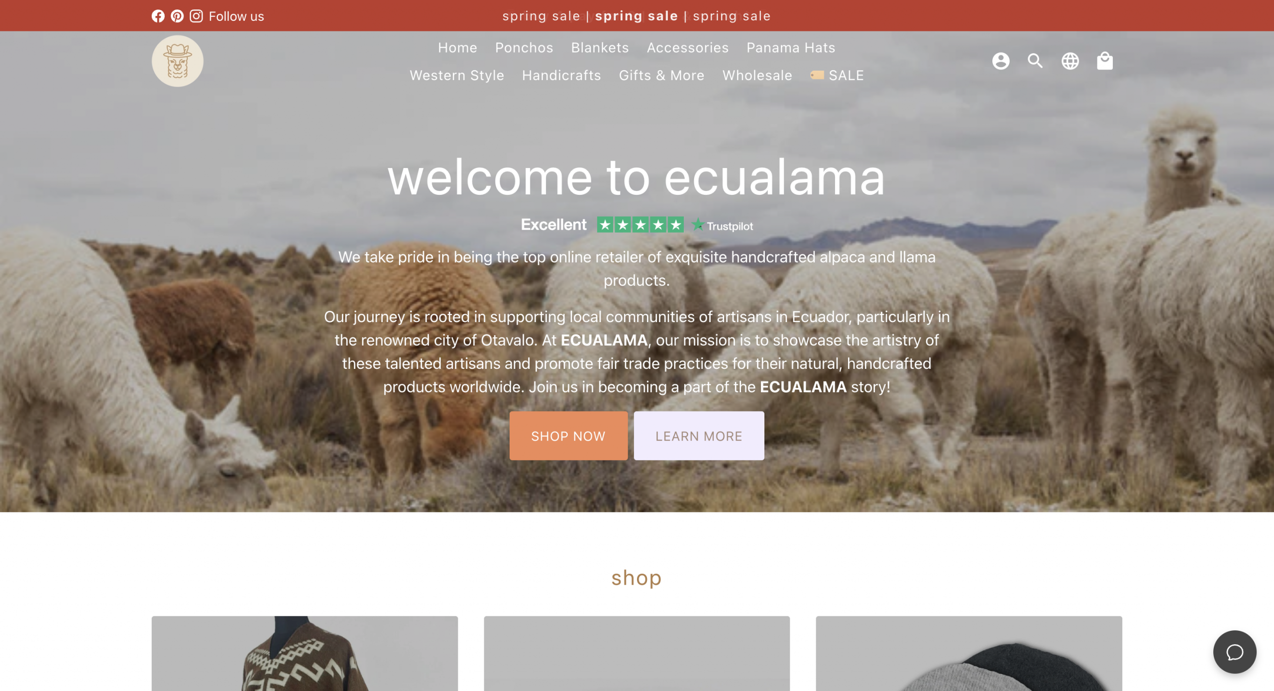 Ecualama's website