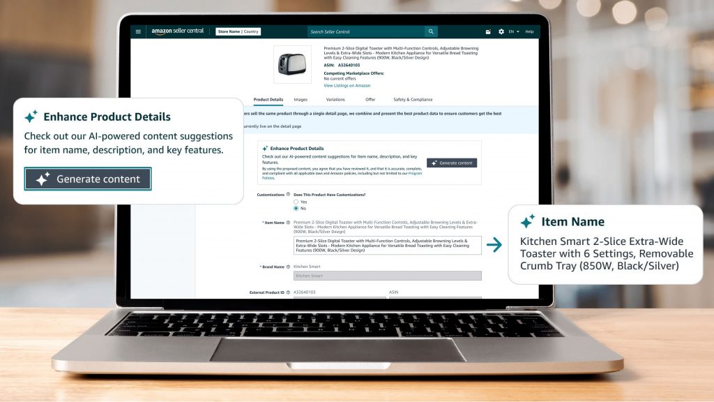 Amazon has introduced "Enhance My Listing", a new generative AI tool designed to help sellers automatically refine and maintain their product listings.