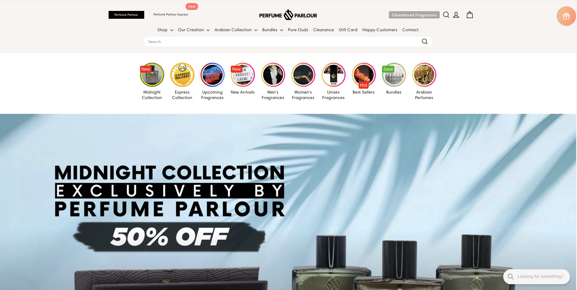Perfume Parlour's website